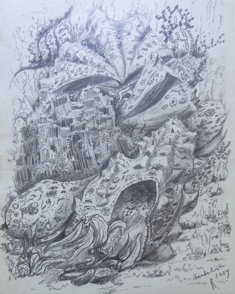 RENAAT SAEY / DROOMWERELD / ORIGINEEL WERK / 39x30cm / SIG, Enlèvement ou Envoi