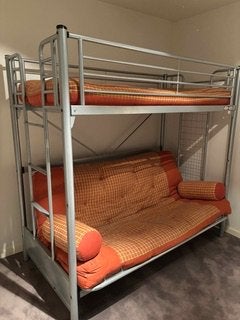 Stapelbed - zetelbed, Ophalen, Eenpersoons, Zo goed als nieuw, Metaal