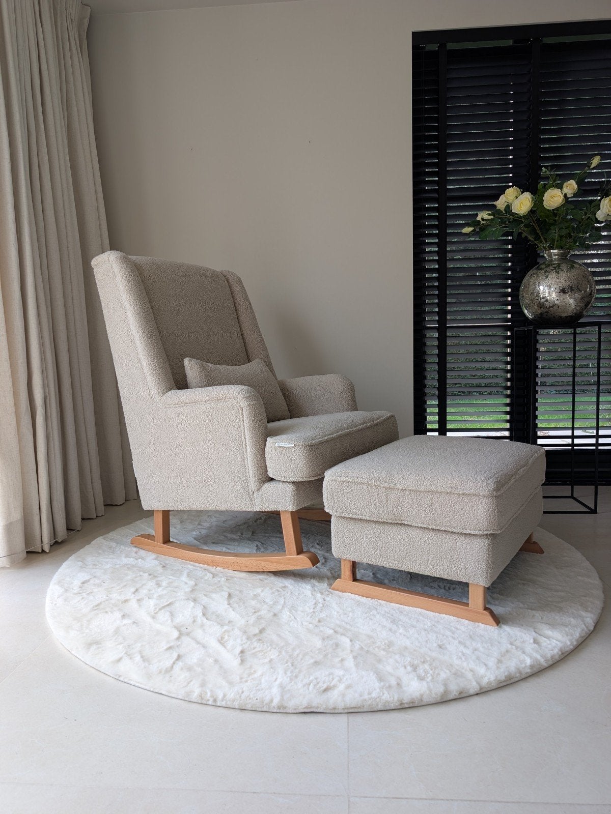 rocking seats stoel + voetbank, Beige, Ophalen