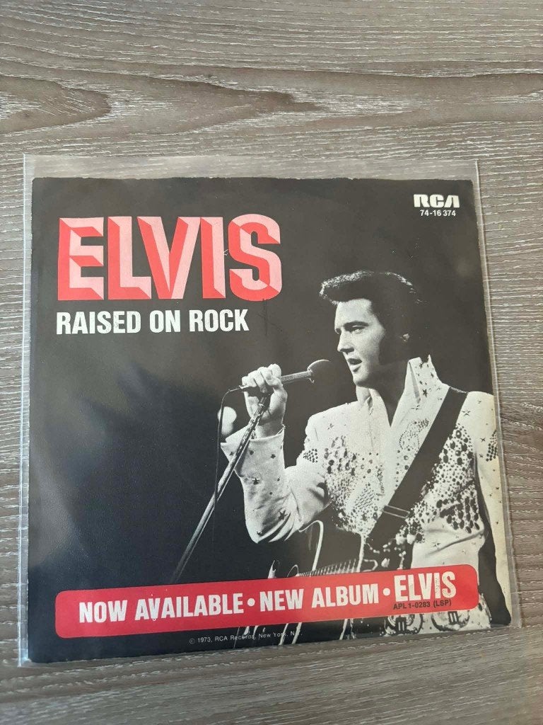 Elvis single, Raised on rock/for ol' times sake, 10 euro, Cd's en Dvd's, Vinyl Singles, Gebruikt, 7 inch, Ophalen of Verzenden
