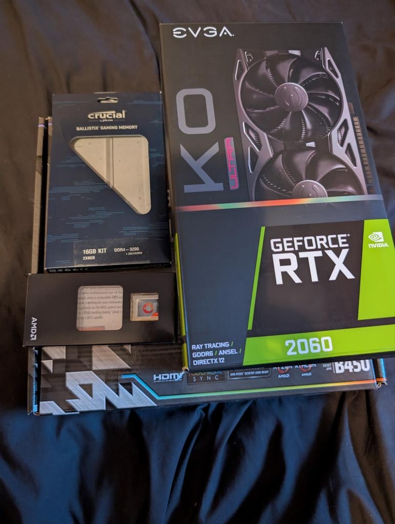 RTX 2060 + Ryzen 7 3700X + B450M Steel Legend + 16GB DDR4, Computers en Software, Desktop Pc's, Gebruikt, Verzenden, Ryzen 7 3700x