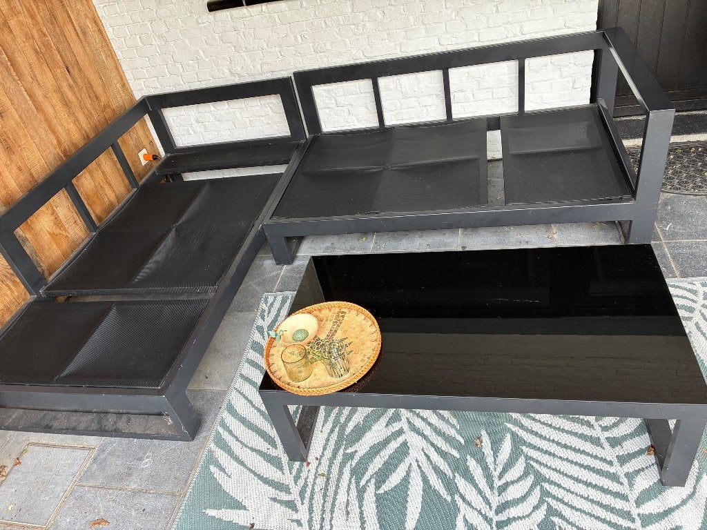 Loungeset, Tuin en Terras, Tuinsets en Loungesets, Ophalen, Gebruikt, 6 zitplaatsen, Aluminium
