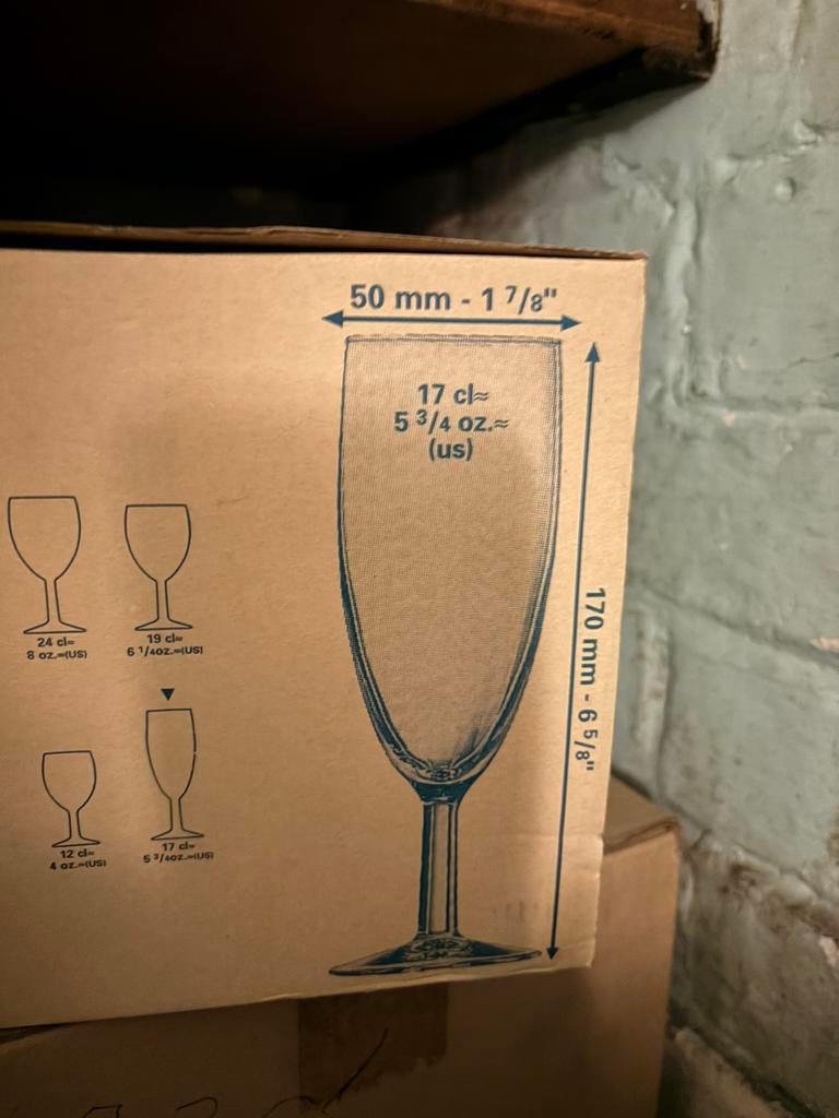 Cava glazen doos van 12 stuks, Verzamelen, Glas en Drinkglazen, Ophalen, Nieuw, Overige typen