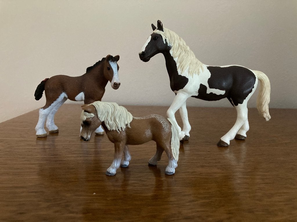 Schleich paard en 2 veulens, Ophalen of Verzenden, Zo goed als nieuw, Paard, Beeldje of Figuurtje