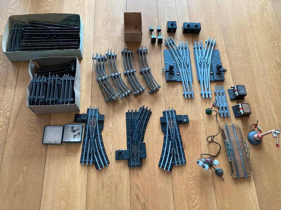 Liebmann Zeuke antieke spoor 0 rails en attributen., Ophalen of Verzenden