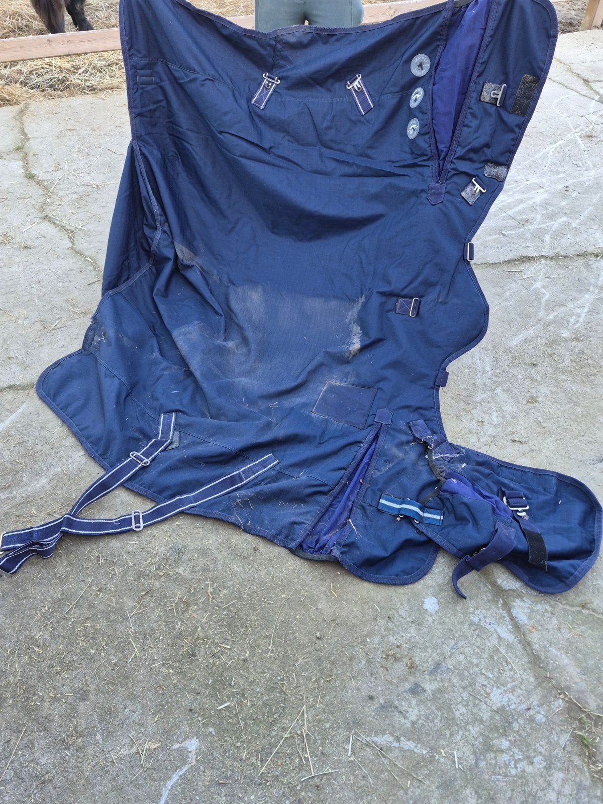 outdoor winterdeken, Dieren en Toebehoren, Cob (M), Zo goed als nieuw, Blauw, Deken