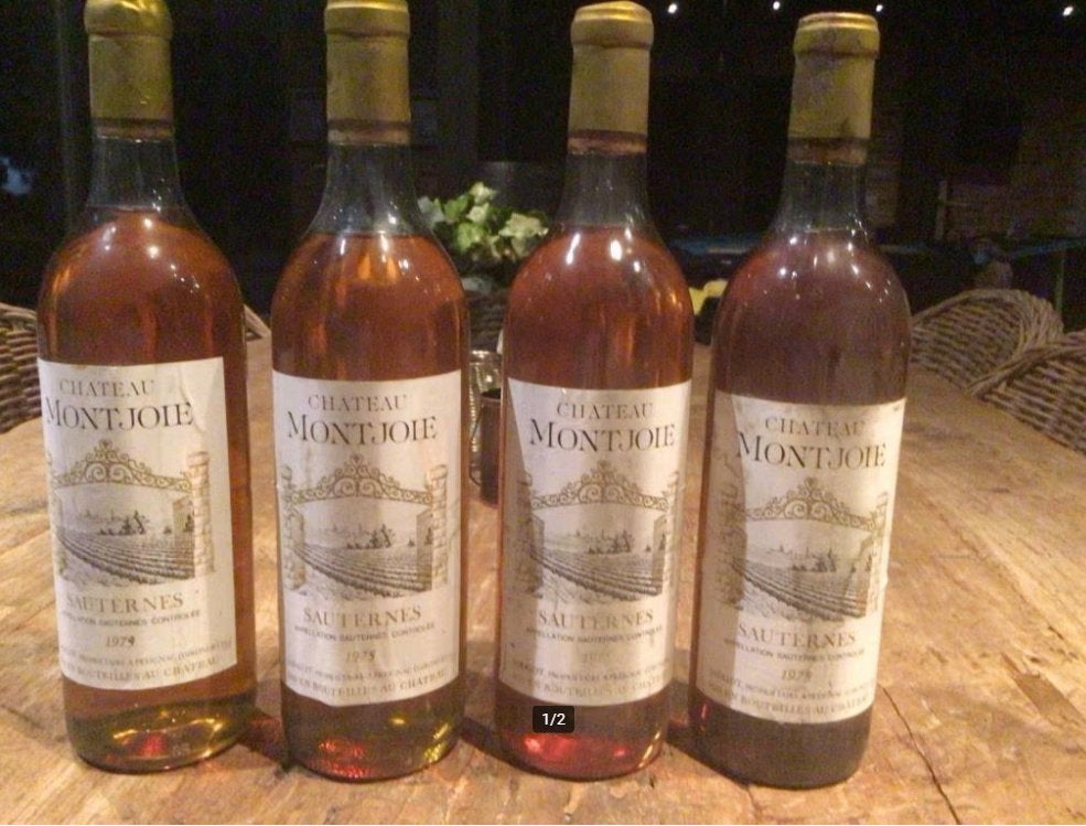 3 flessen Sauternes Chateau Montjoie 1975, Enlèvement ou Envoi, Neuf, Pleine