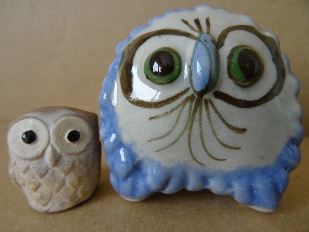 Curiosa beeld uil beeldje uil set beeldjes 3cm + 6cm Mexico, Ophalen of Verzenden, Zo goed als nieuw, Dier