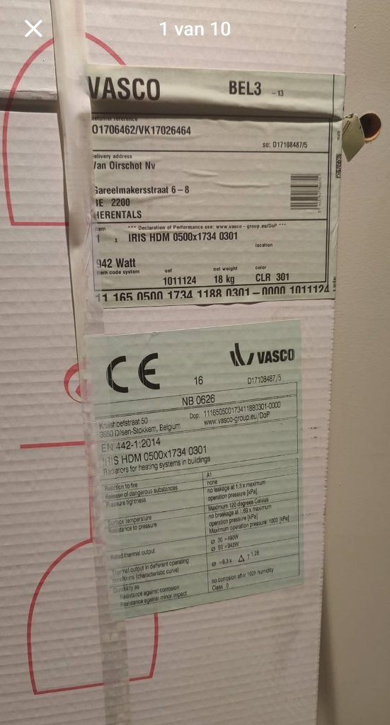 Vasco Iris HDM-A Badkamerradiator – 60x168 cm – (Antraciet), Bricolage & Construction, Sanitaire, Enlèvement, Neuf, Autres types