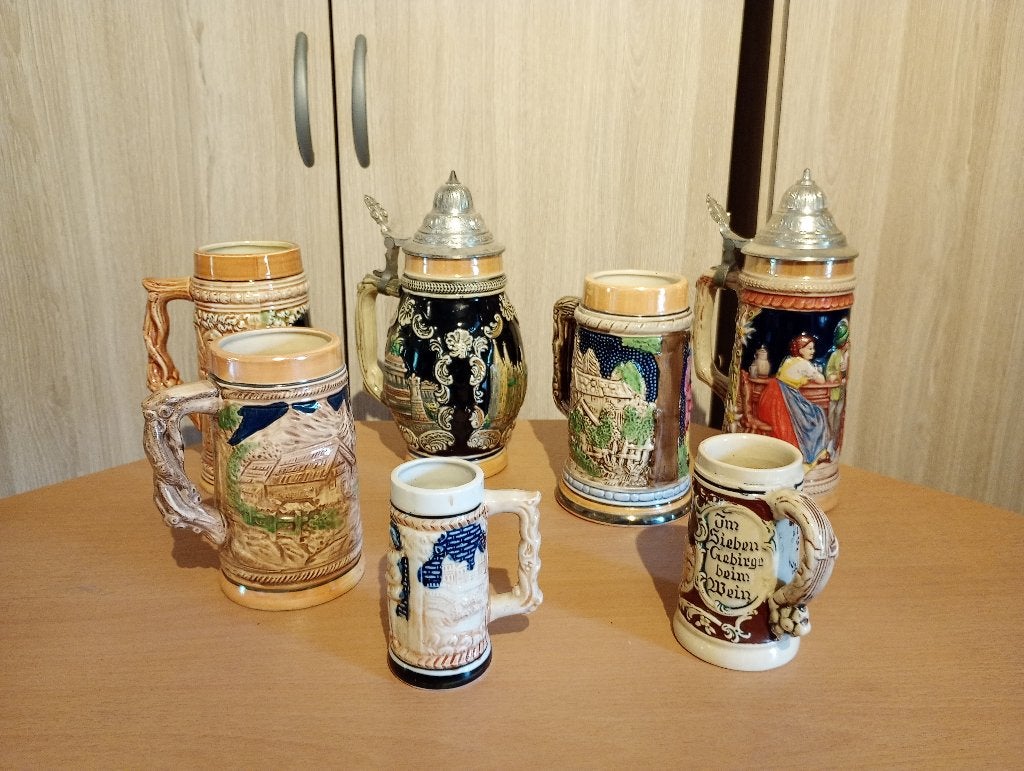 Lot de 7 chopes à bière, Antiquités & Art, Enlèvement