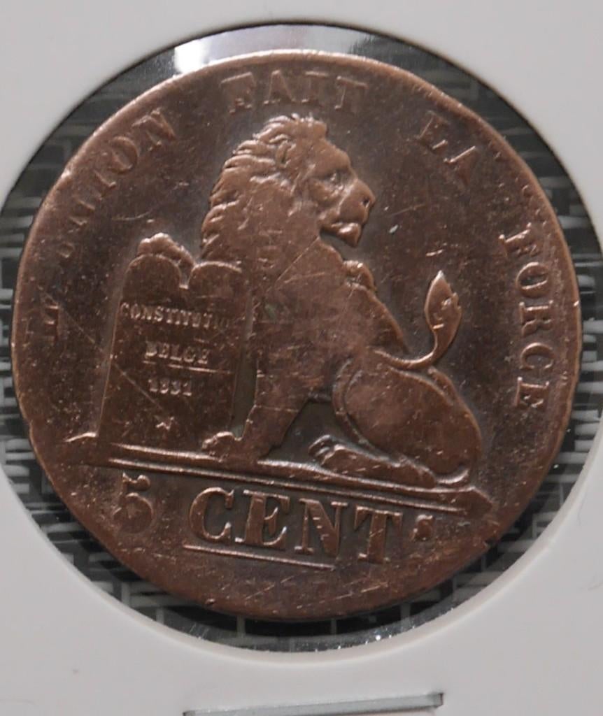Monnaie Belgique 5 Centimes 1842, Ophalen of Verzenden, Losse munt