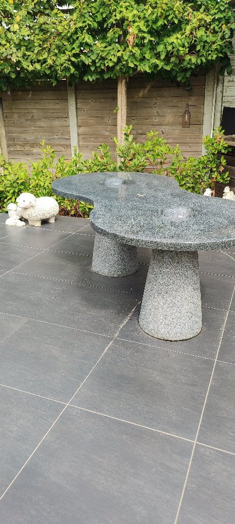 Marmeren tafel, Tuin en Terras, Ophalen, Gebruikt, Ovaal, Overige materialen