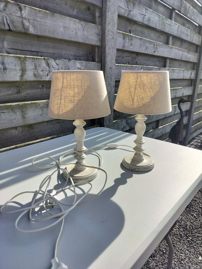 2 decoratieve lampen, Hout, Met kap, Landelijk, Ophalen