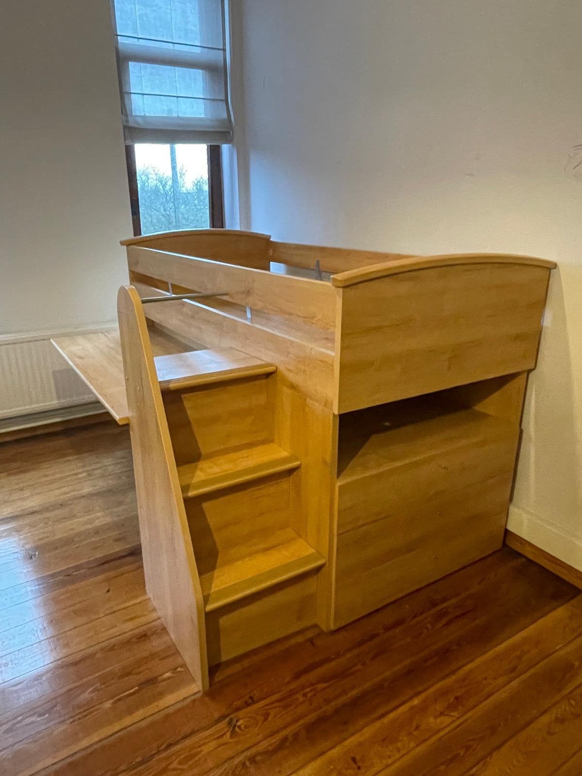 Lit avec bureau + armoire, Enfants & Bébés, Enlèvement, Comme neuf, Lits superposés