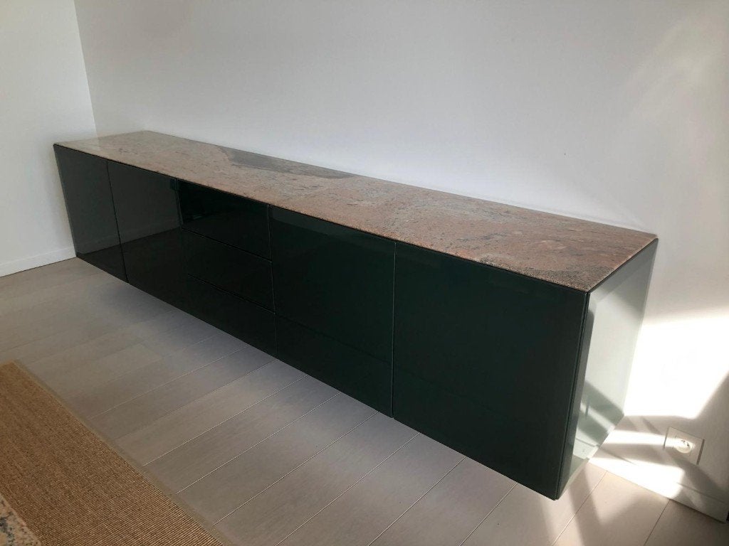Furnitans Zwevend Design Dressoir Juparana Gneis, Ophalen, Overige materialen, Gebruikt, 200 cm of meer