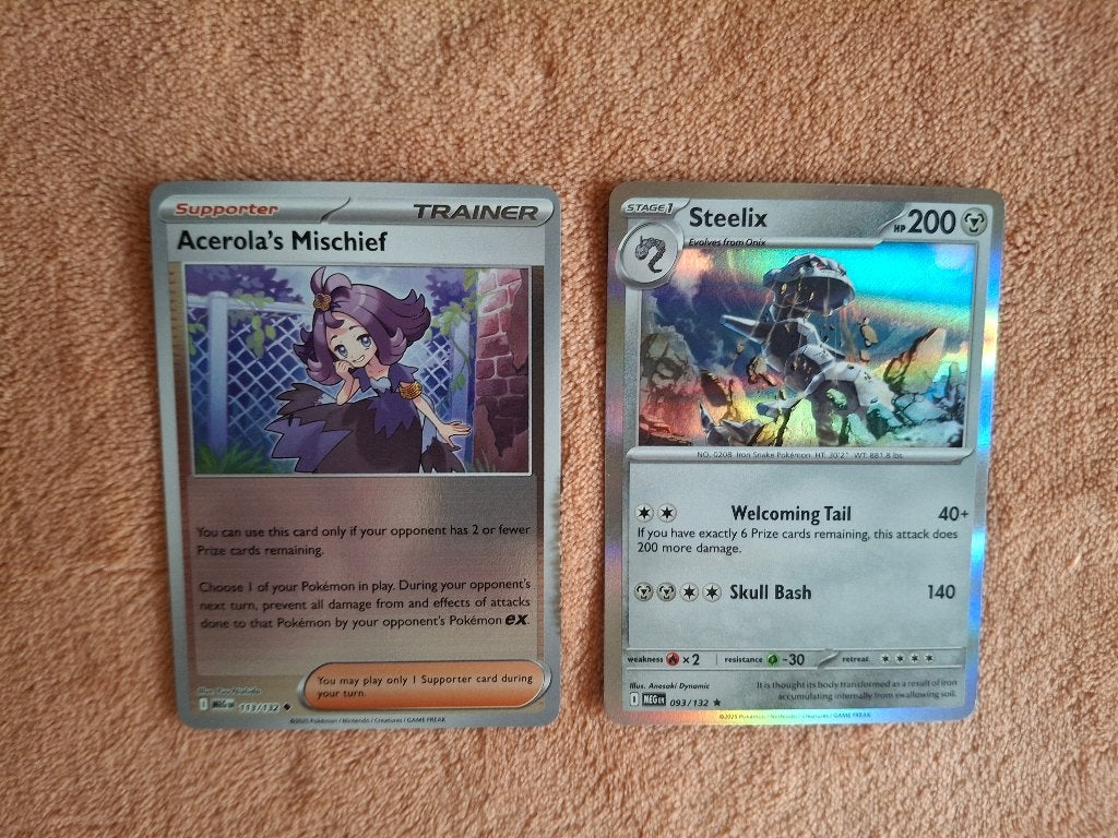 Mega Evolution Pokémon kaarten te ruil., Hobby en Vrije tijd, Ophalen of Verzenden, Zo goed als nieuw, Meerdere kaarten, Foil