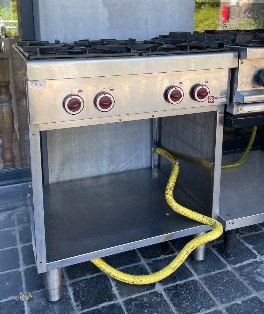 Fourneau à gaz - 4 feux vifs - Diamond, Enlèvement, Utilisé, Cuisinière, Friteuse et Grils