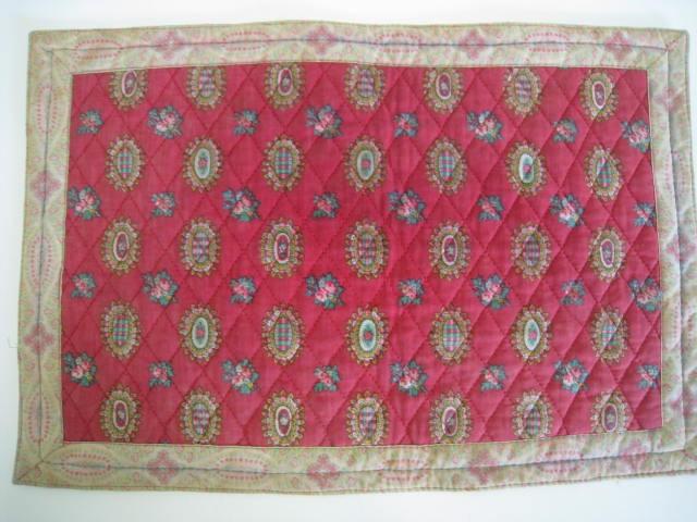 Vintage geborduurde jaren 30 onderlegger, in perfekte staat!, Ophalen, Rood