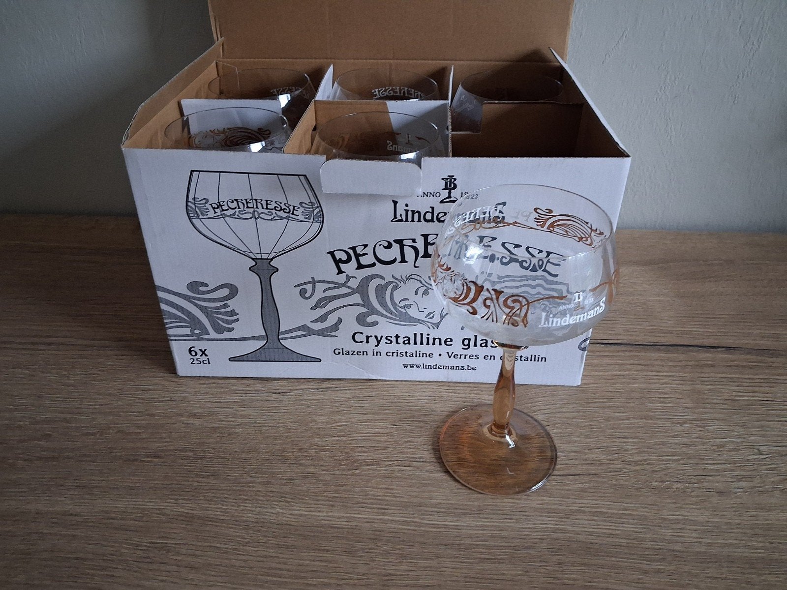 bierglazen lindemans pecheresse, Verzamelen, Ophalen of Verzenden