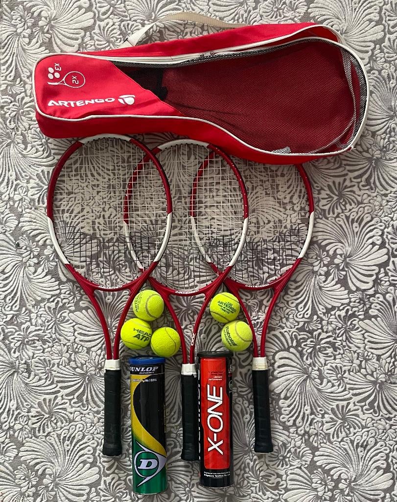 Raquettes et balles de tenis à vendre, Sports & Fitness, Tennis, Enlèvement, Utilisé, Raquette, Autres marques