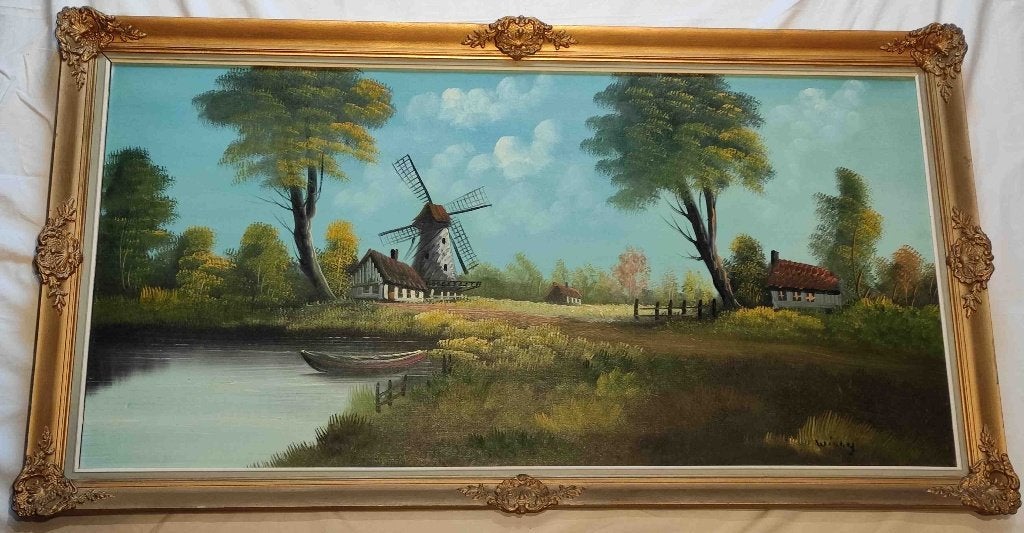 Joli tableau champêtre, Antiquités & Art, Autres techniques, Paysage, Enlèvement, Toile