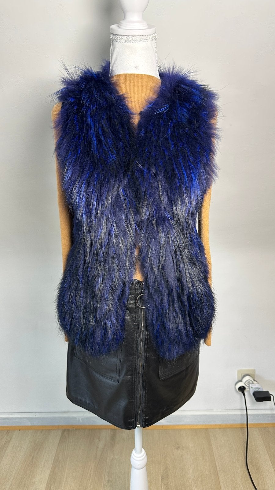 Wasbeerbont bodywarmer, Ophalen of Verzenden, Nieuw, Maat 36 (S), Blauw