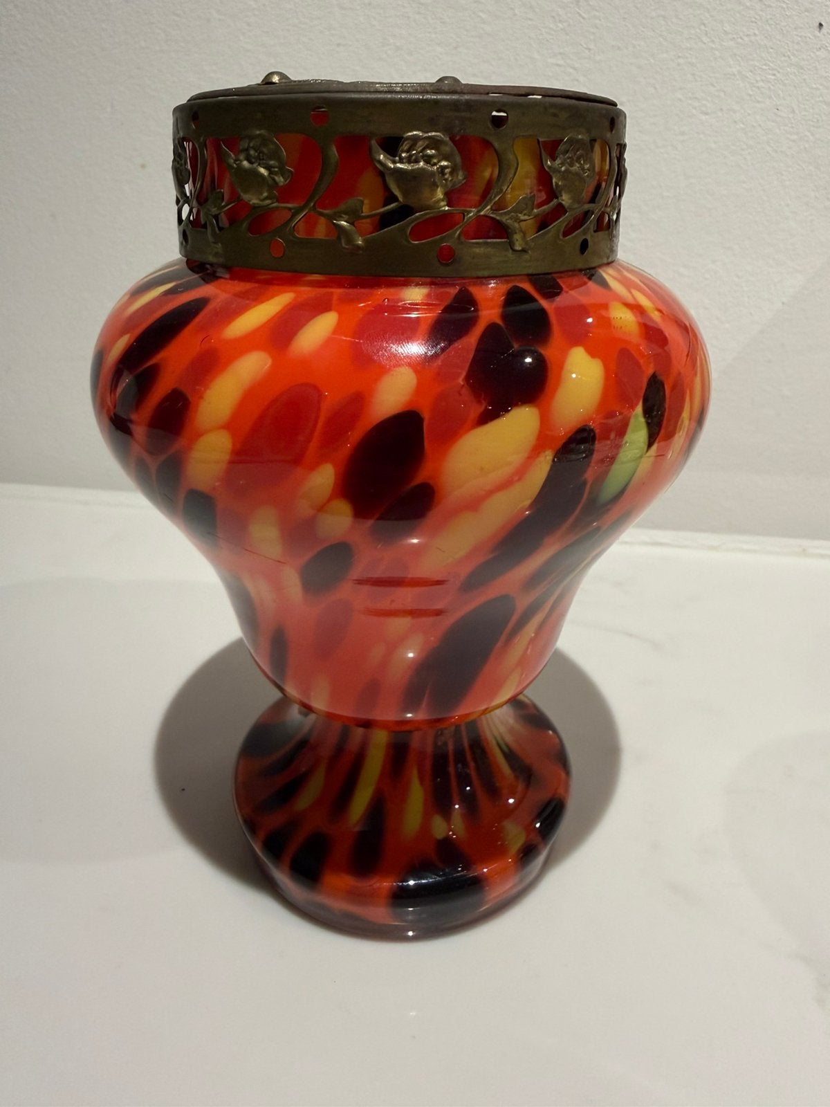 Art deco boheemse vaas, pique fleur, bloemensteker, Ophalen