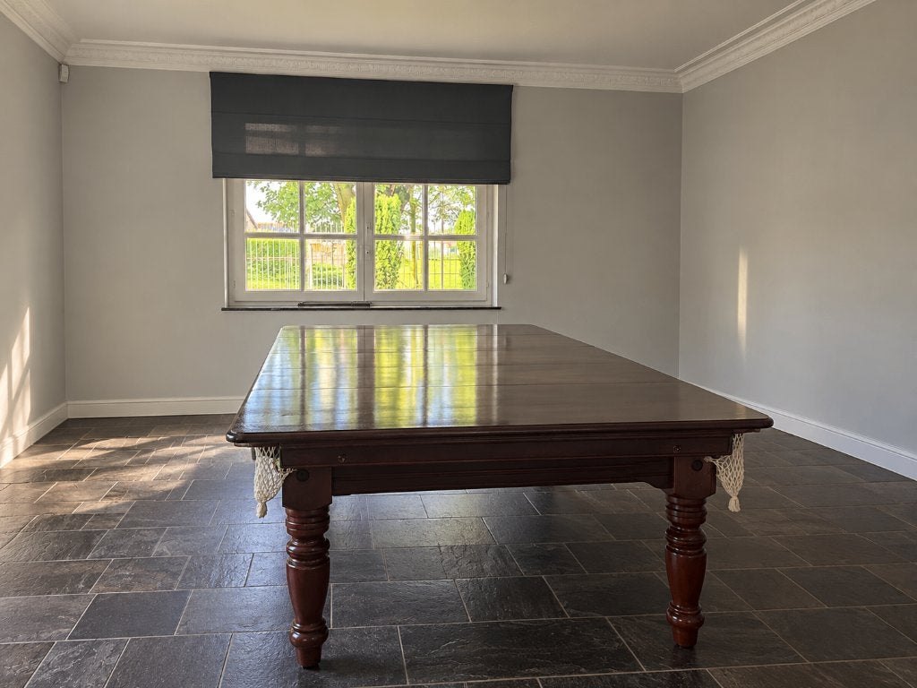 Antieke vintage pool tafel met houten afdek, Ophalen
