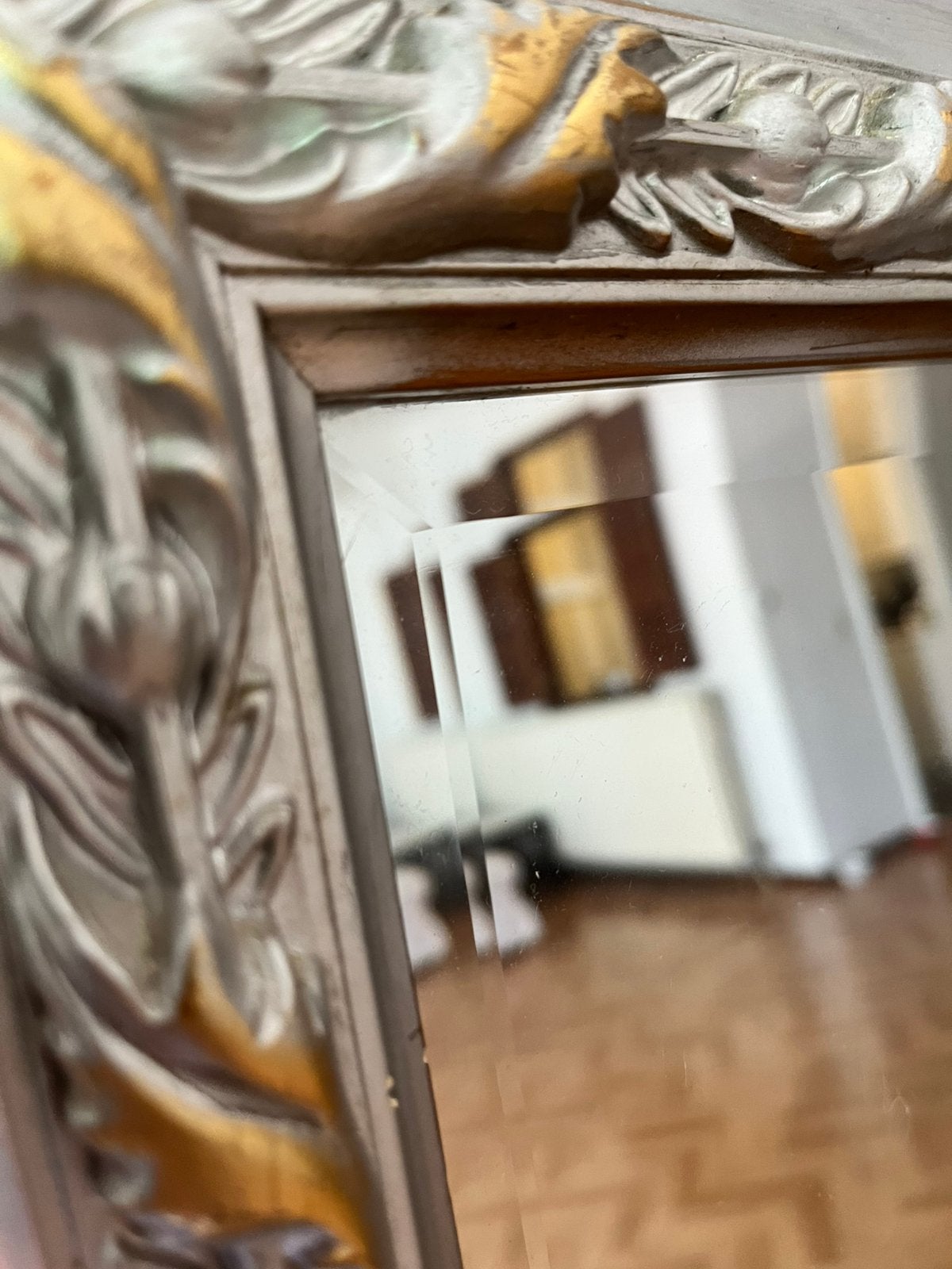 Miroir avec cadre bois 140x50cm, Huis en Inrichting, Woonaccessoires | Spiegels, Gebruikt, 50 tot 75 cm, 100 tot 150 cm, Rechthoekig