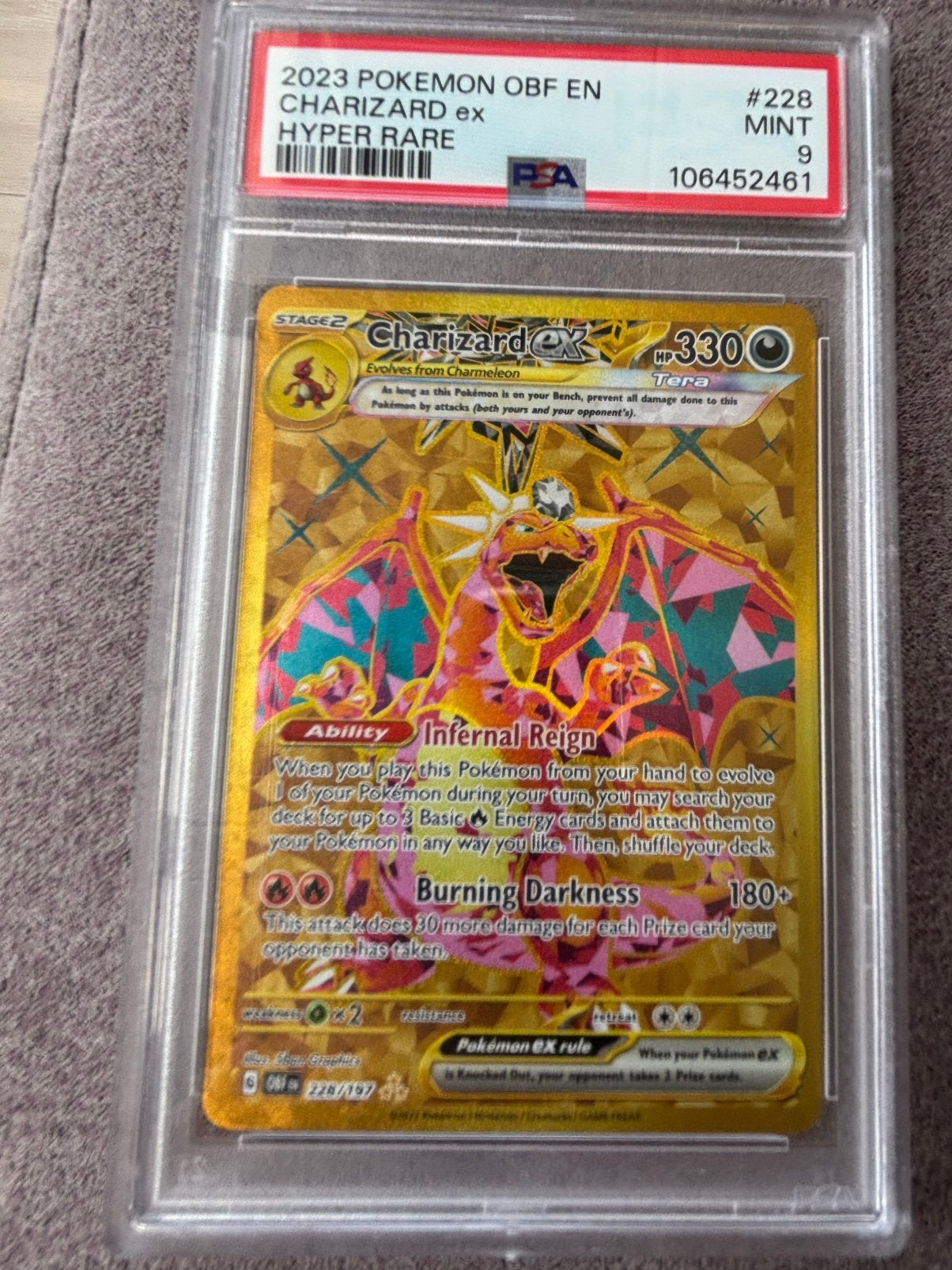 Pokémon Charizard Ex 228/197 Grade 9, Enlèvement ou Envoi, Comme neuf, Cartes en vrac