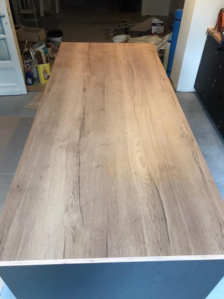 Keukenblad van imitatiehout, Ophalen, Bruin, 100 tot 150 cm, 200 cm of meer