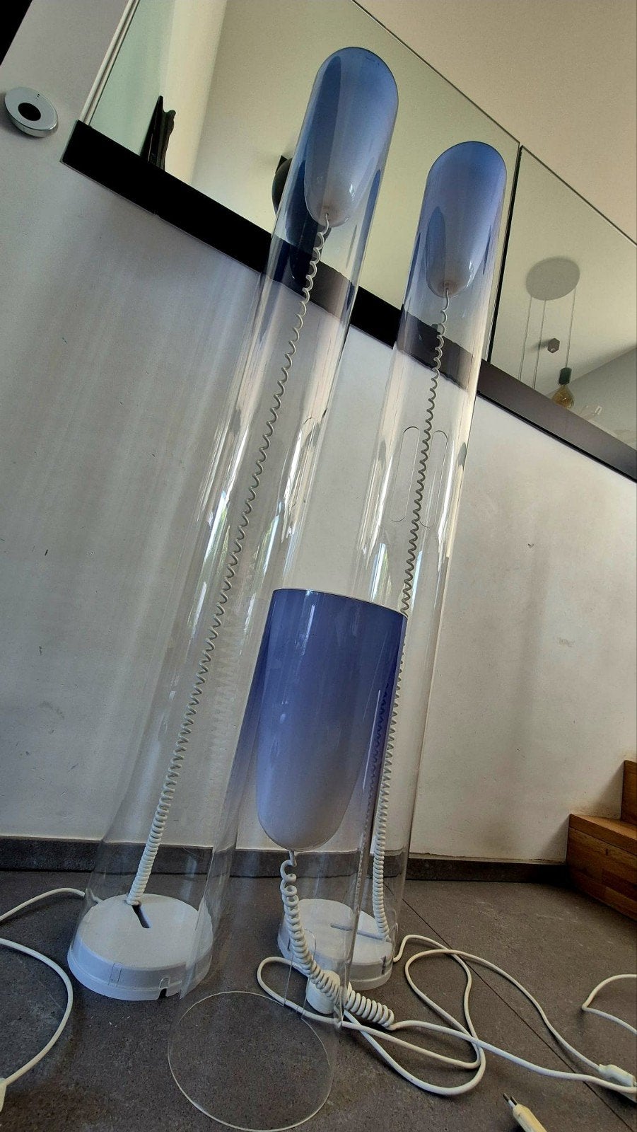 Lampes KARTELL TOOBE bleues, Maison & Meubles, Lampe d'ambiance, Comme neuf, Enlèvement, E27 (grand)