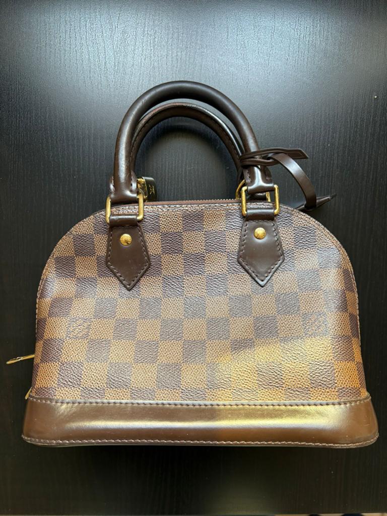 Louis Vuitton Alma BB Damier Ebene Canvas, Enlèvement ou Envoi, Utilisé, Brun, Sac à main
