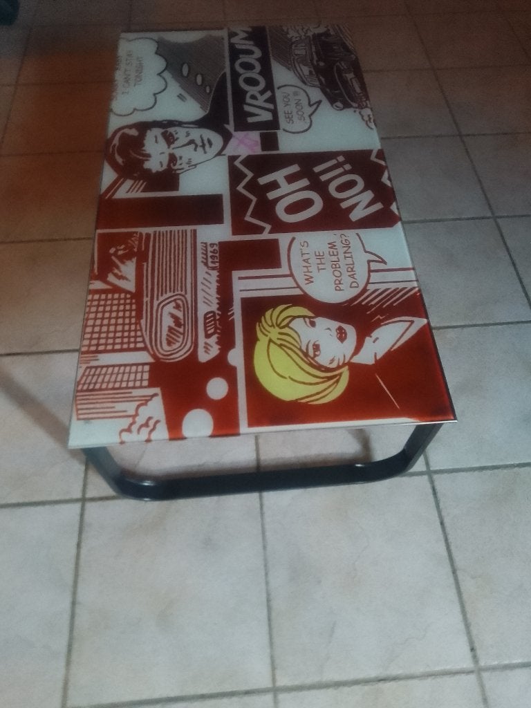Glazen retro salontafel, Enlèvement