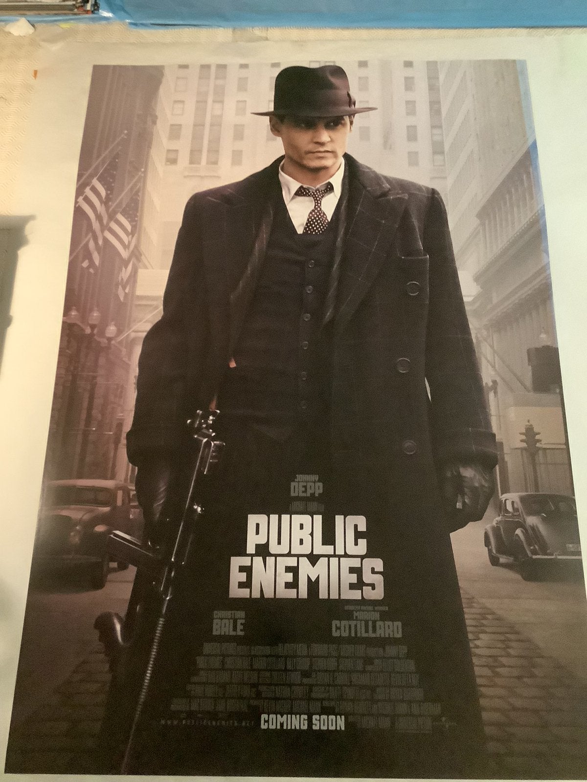 AFFICHE DU FILM PUBLIC ENEMIES USA 68,5-101,5 cm, Enlèvement ou Envoi, Comme neuf