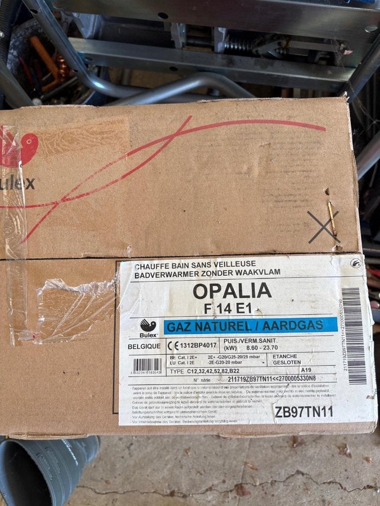 Badverwarmer Bulex Opalia F14 E1 (NIEUW), Enlèvement, Neuf, Gaz naturel, Moins de 3 ans