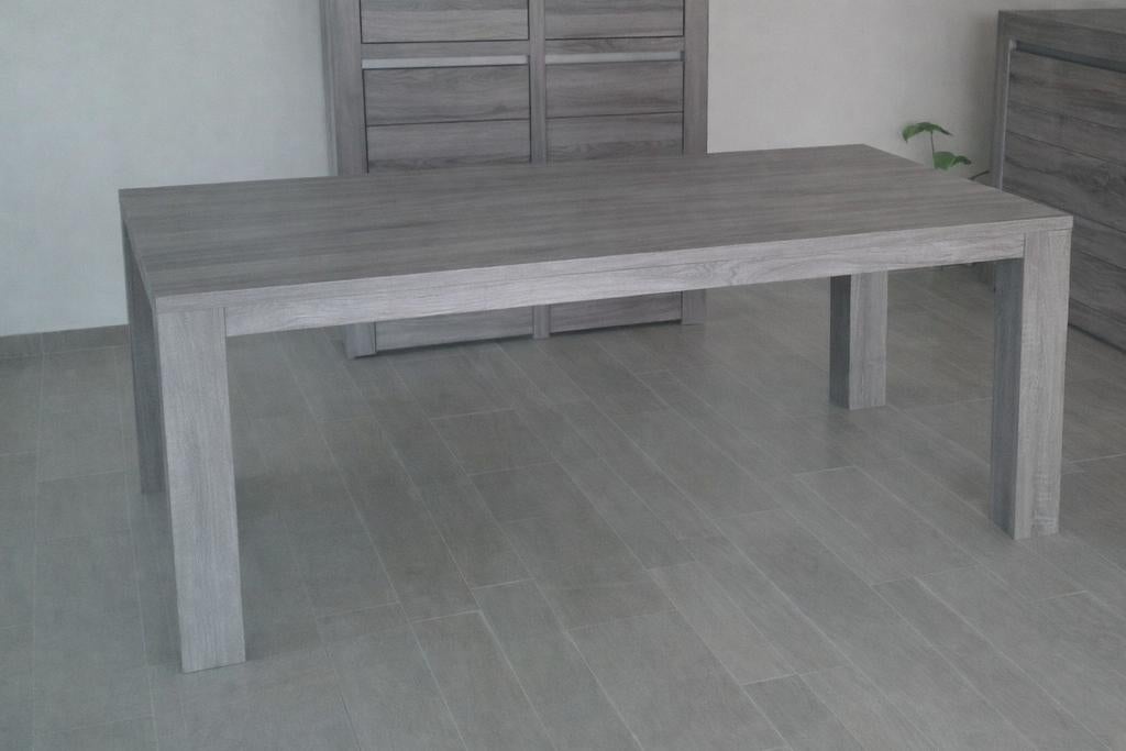 Eetkamertafel bruin 2,20 m x 0,95 m, Huis en Inrichting, Ophalen, Gebruikt, Eikenhout, 200 cm of meer