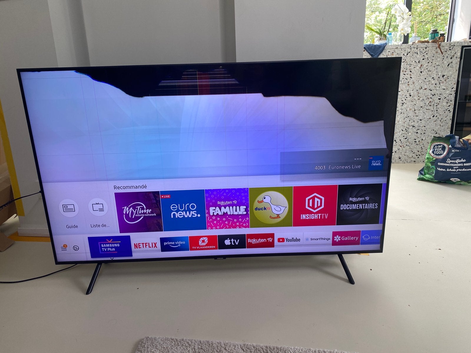 TV Samsung 55 pouces problème ecran, Enlèvement, Utilisé, QLED, Samsung