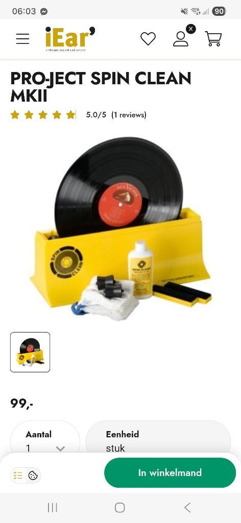 Pro-Ject Spin Clean mkII vinyl washer, Audio, Tv en Foto, Ophalen of Verzenden, Gebruikt