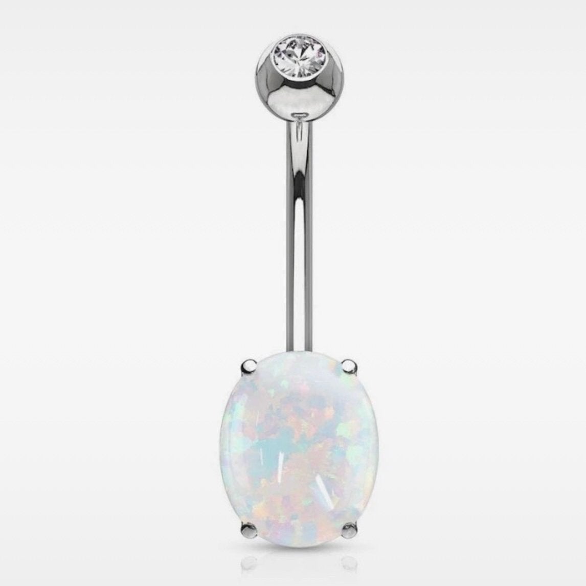 Prachtige navelpiercing uit 14 karaats goud met opaalsteen, Handtassen en Accessoires, Verzenden, Zo goed als nieuw, Goud, Navelpiercing