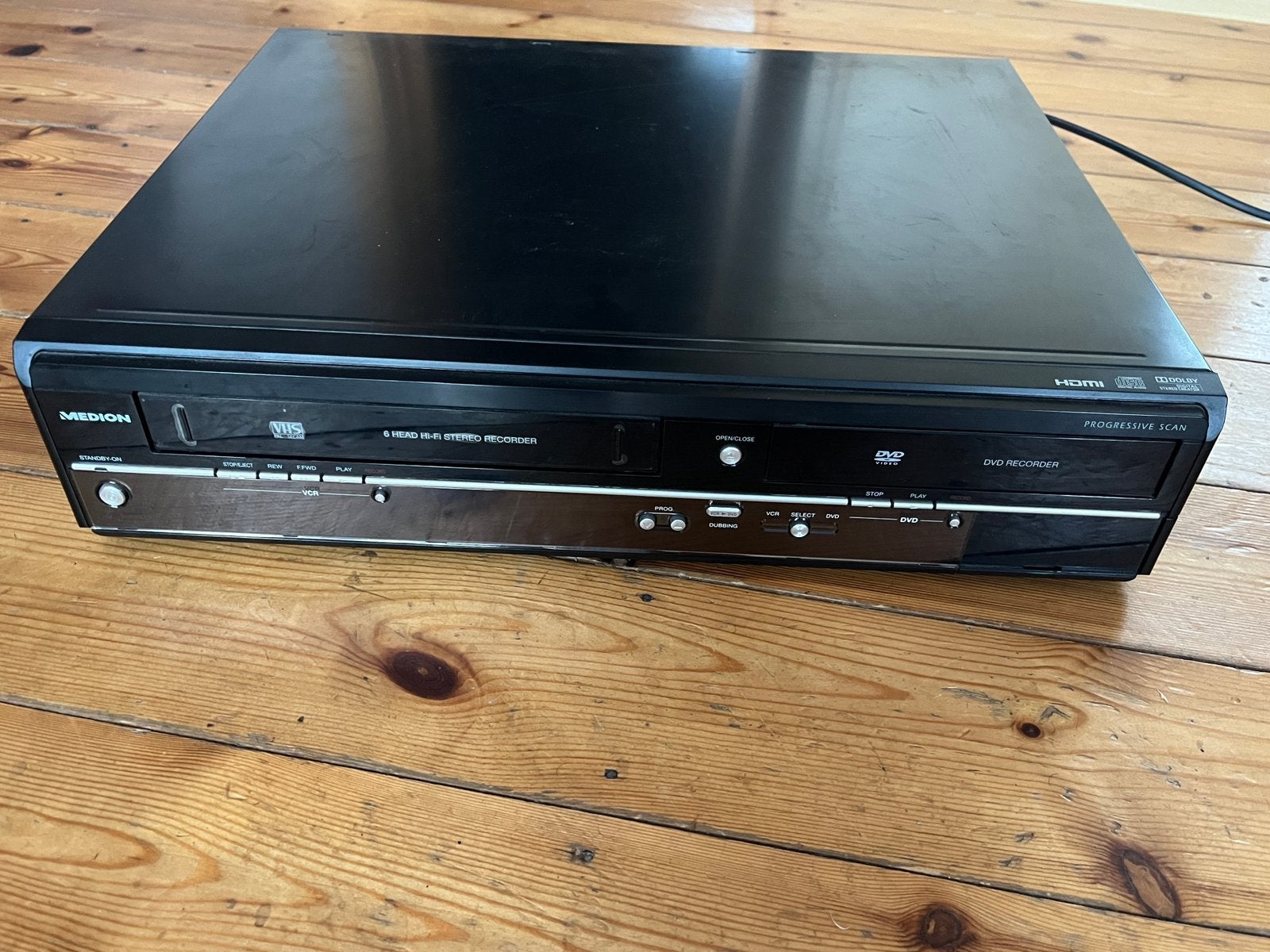 Combiné DVD / VHS Medion - DVD OK, VHS HS, sans télécommande, Enlèvement, Comme neuf, Lecteur DVD
