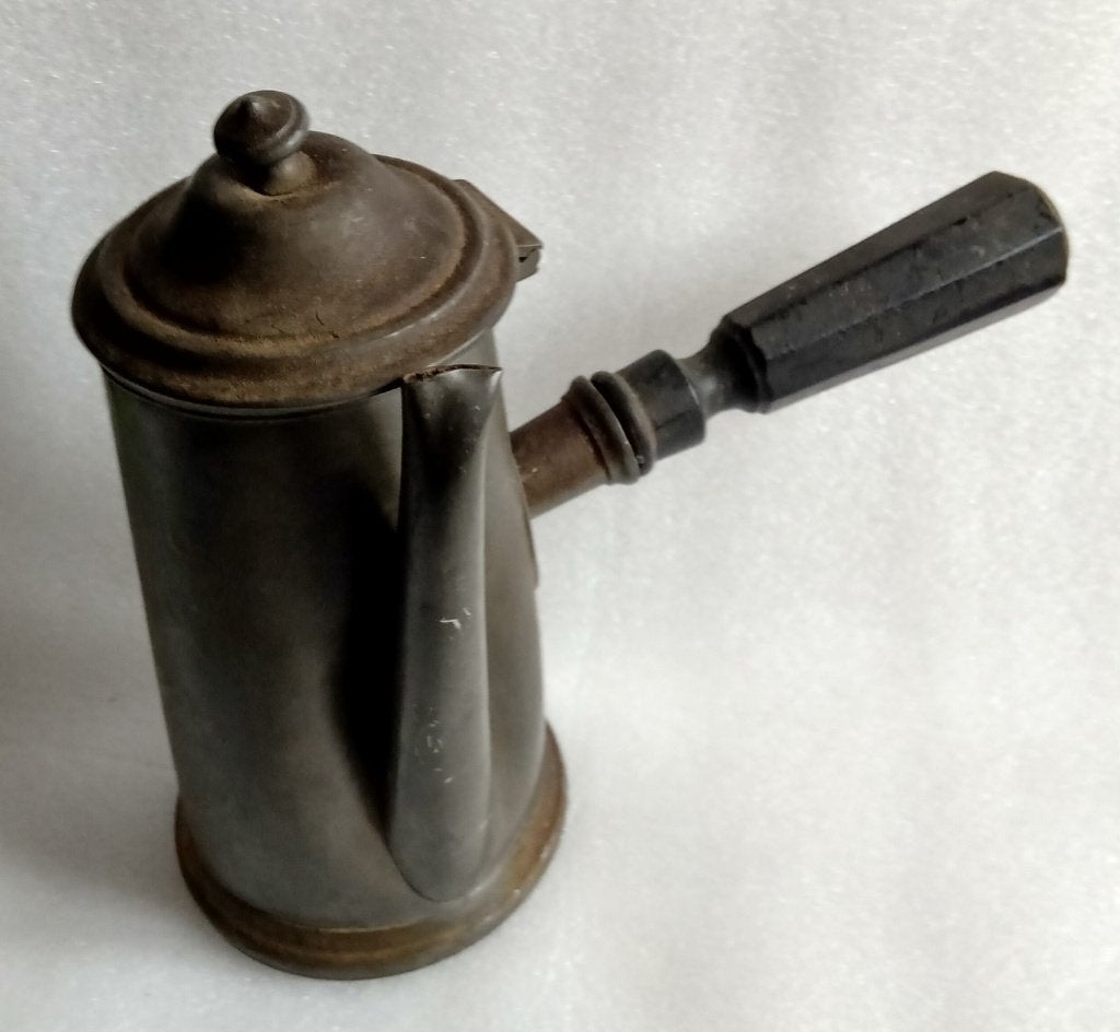 antieke tinnen chocoladepot, Ophalen of Verzenden