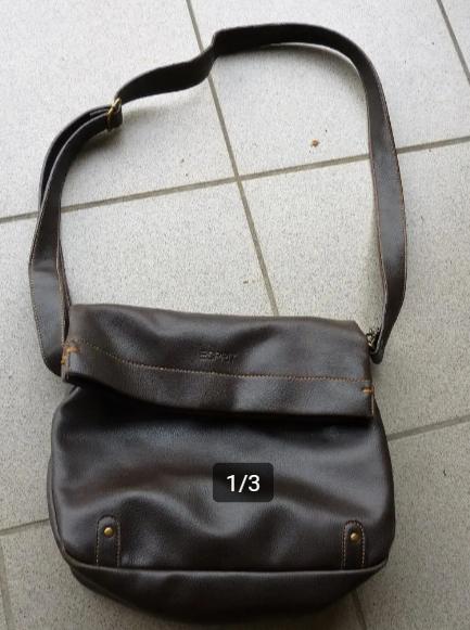 esprit bruine handtas met lange riem, Ophalen of Verzenden, Zo goed als nieuw, Handtas
