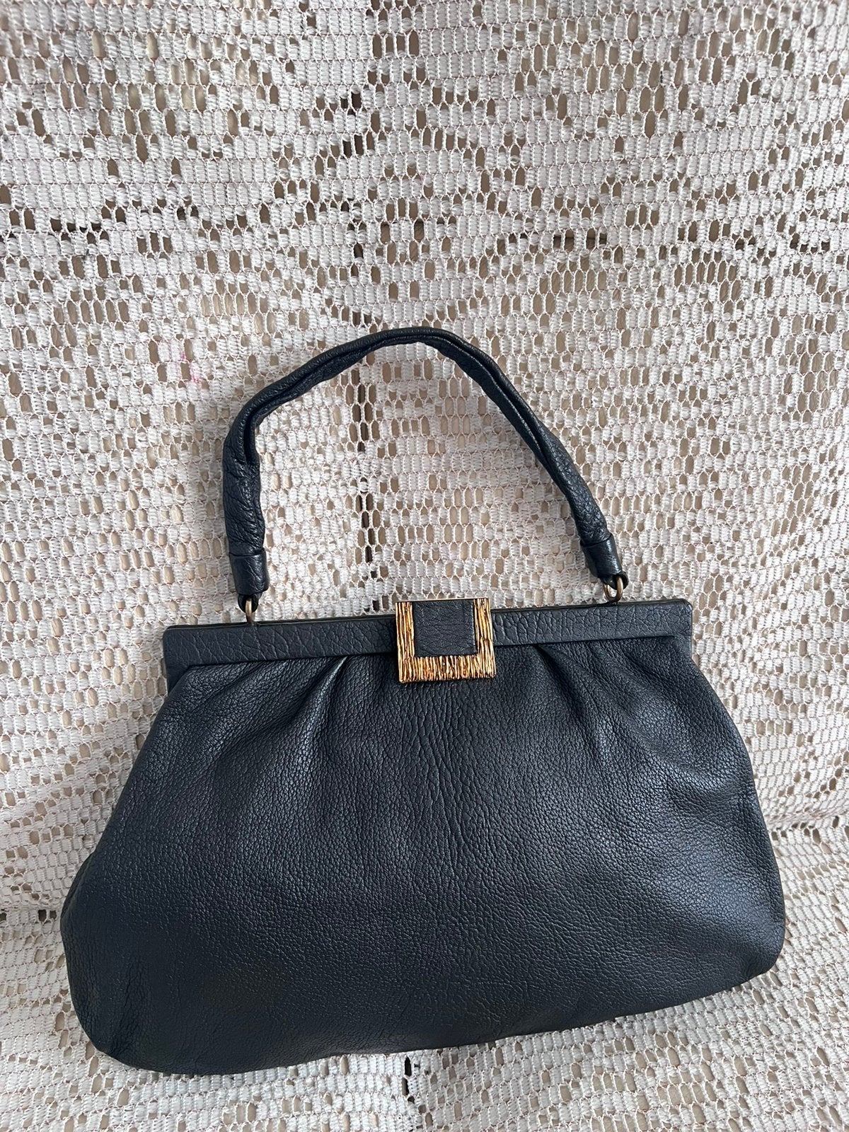 Sac YVES SAINT LAURENT vintage cuir noir, Enlèvement ou Envoi, Comme neuf, Noir