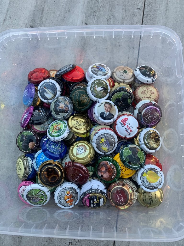Lot 1 : 160 champagne capsules, Enlèvement ou Envoi