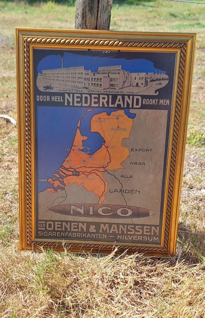 Origineel en authentiek reclame karton voor Nico sigaren., Verzamelen, Merken en Reclamevoorwerpen, Gebruikt, Reclamebord, Ophalen