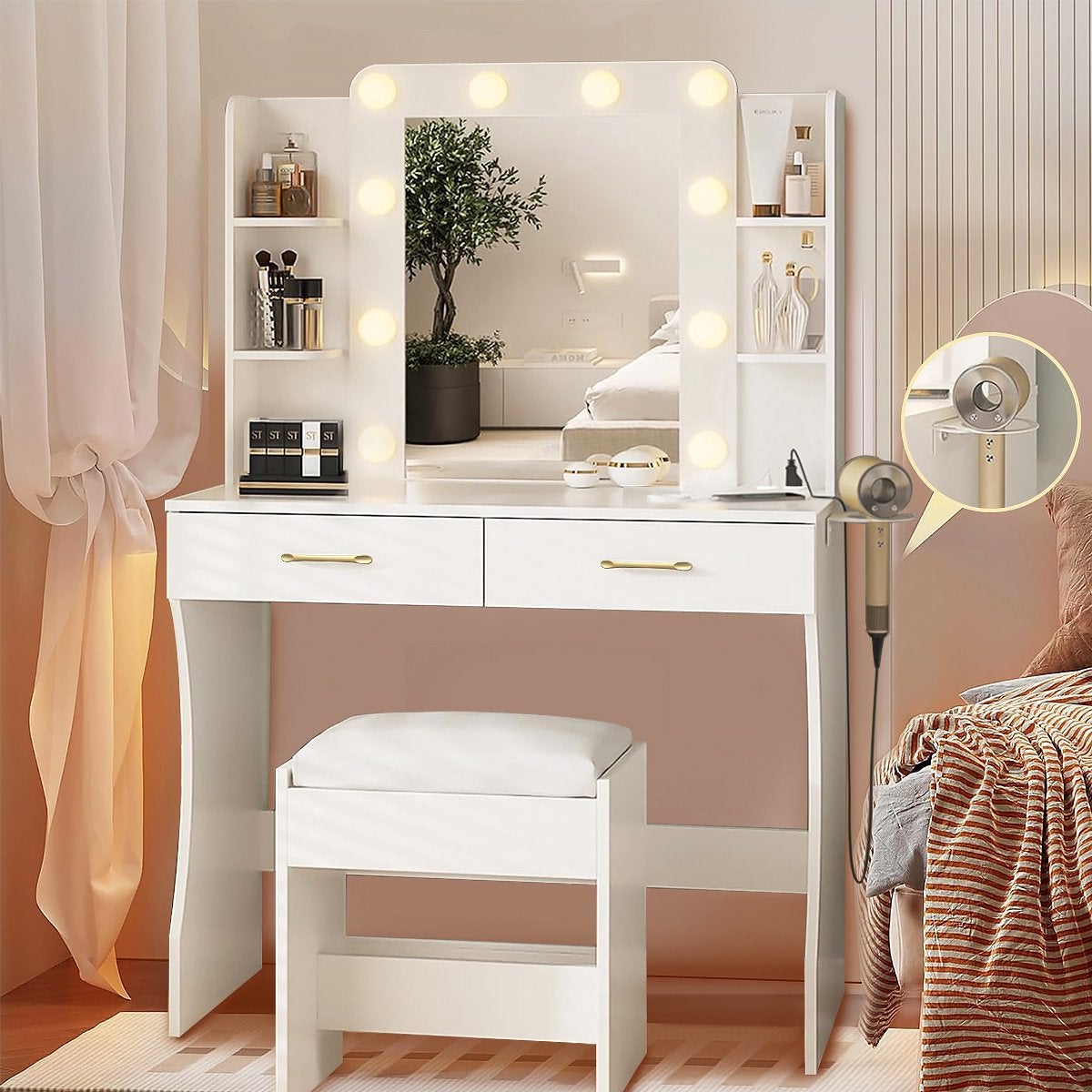 Capuche et table de maquillage, Maison & Meubles, Tables | Coiffeuses, Neuf, Enlèvement