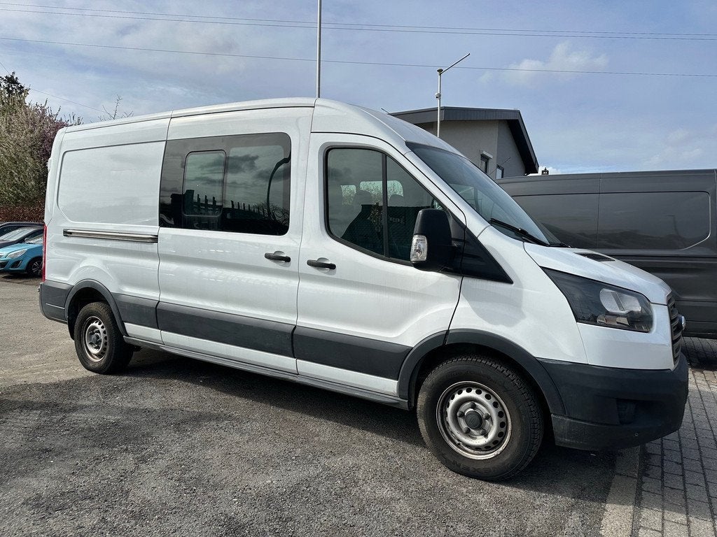 Ford Transit 2.0 TDCi L2H2 6 Zit Navi Leder Airco Camera Pdc, Auto's, Voorwielaandrijving, Gebruikt, 4 cilinders, Wit
