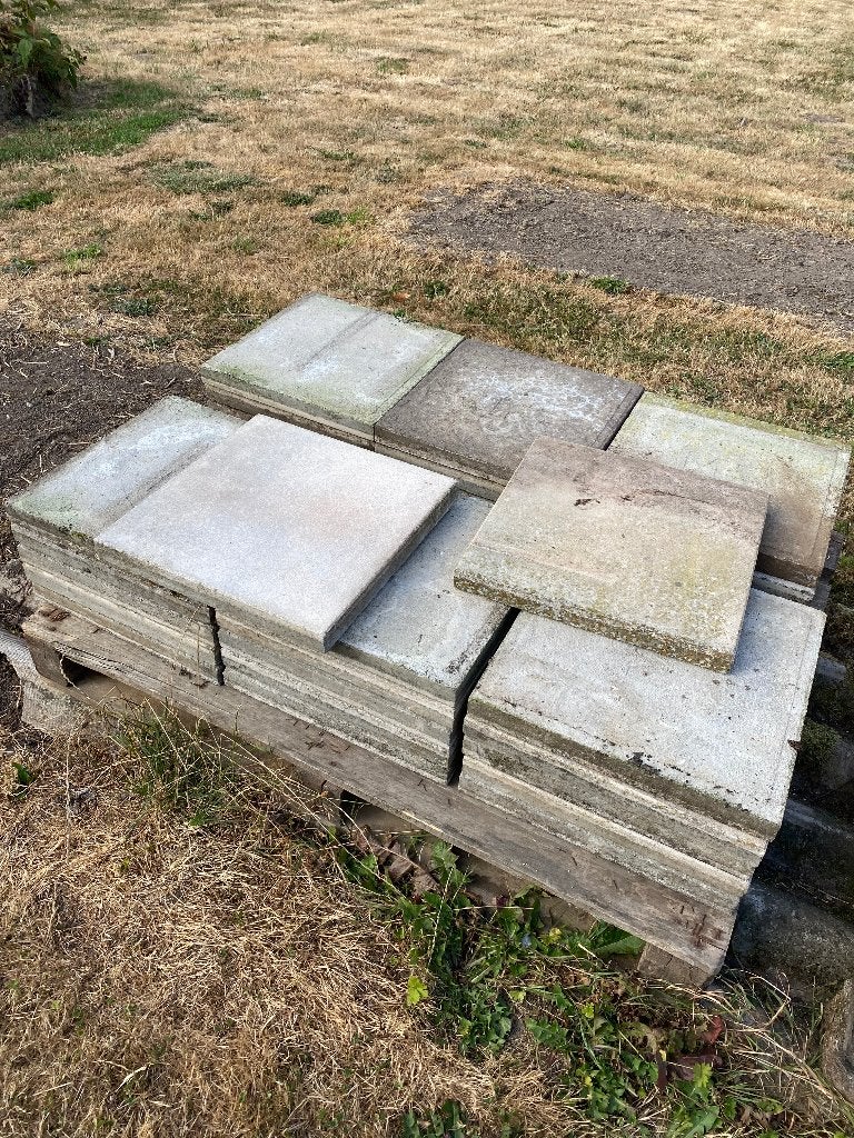 25 dalles Marlux 40x40cm, Jardin & Terrasse, Pavé & Dalles, Béton, Enlèvement, Utilisé, Autres types