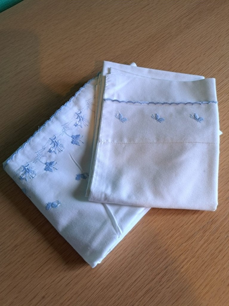 laken + sloop babybed - 2 sets, Ophalen, Gebruikt, Overige merken, Jongetje of Meisje